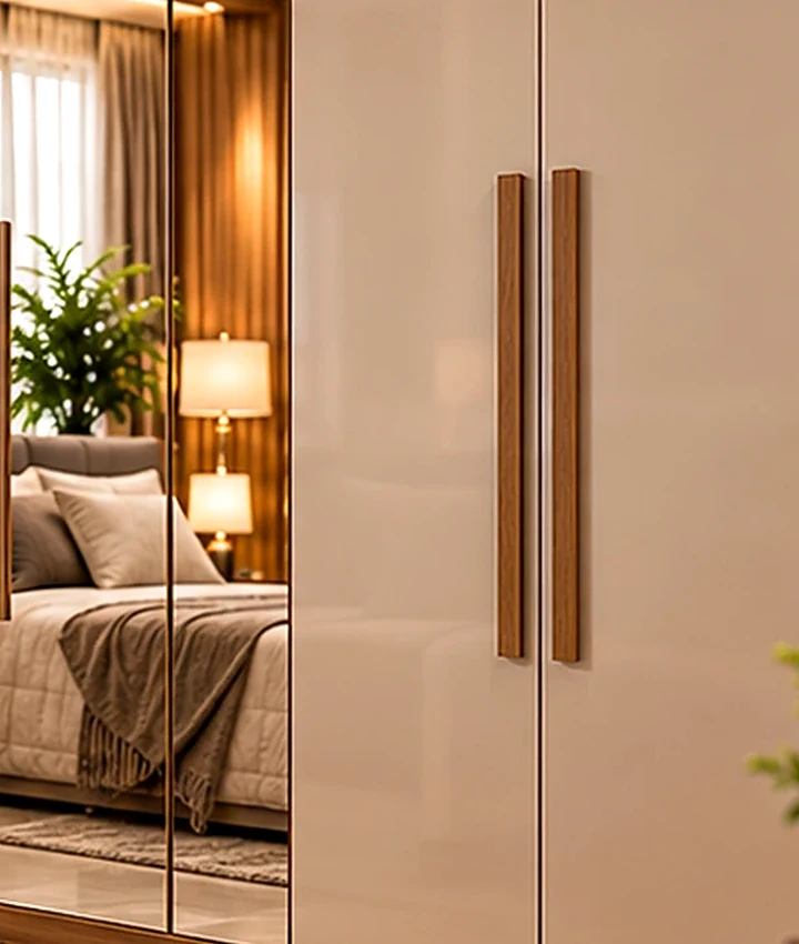 Guarda-roupa moderno em quarto