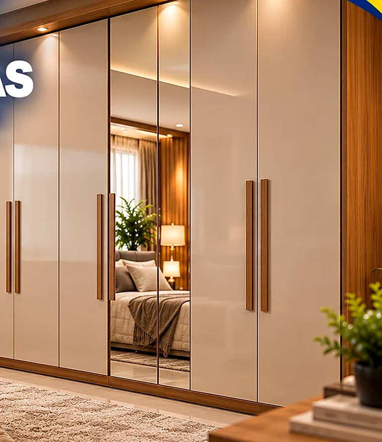 Guarda-roupa em ambiente residencial elegante