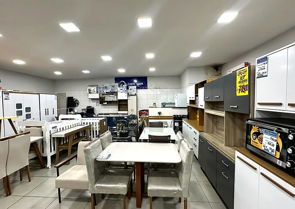 Área de móveis para cozinha da Líder Lar